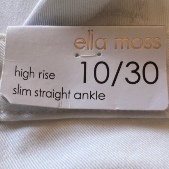Ella Moss White High Rise Slim Straight Ankle Jeans Size 10/30 - Picture 9 of 12